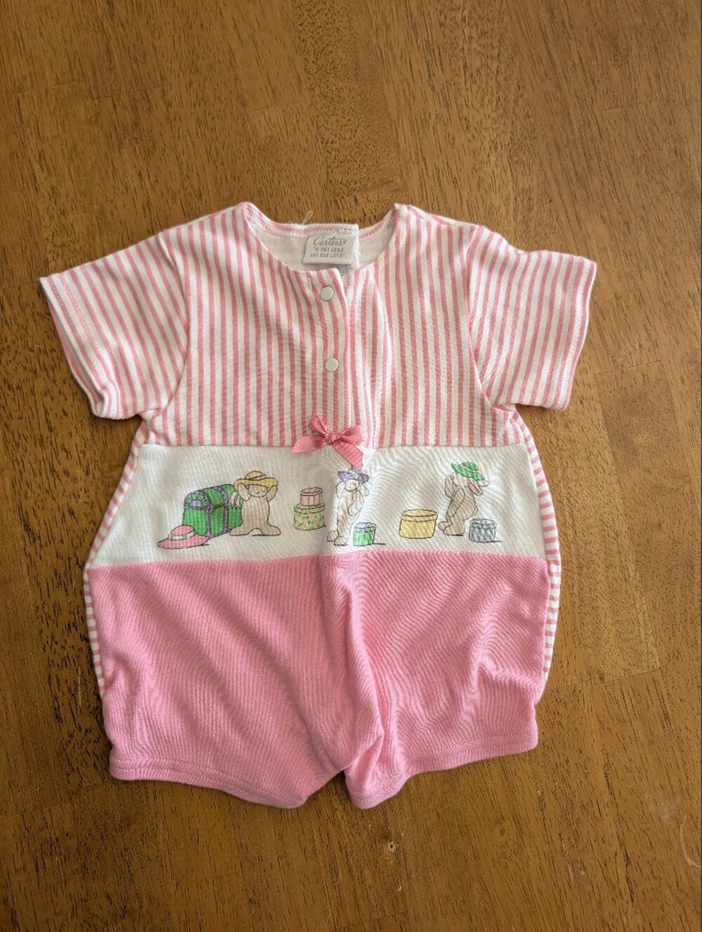 Vintage Carter's Pink Stripe Romper 0-3 Months